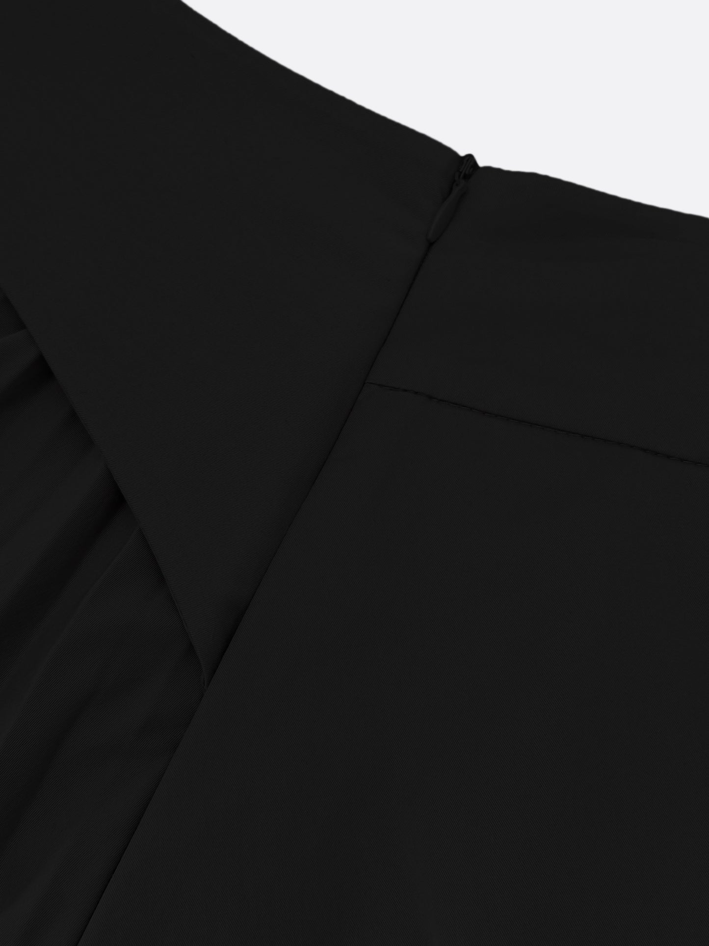 Back Belt Point A-line Skirt (BLACK) - ELCY ISLAND