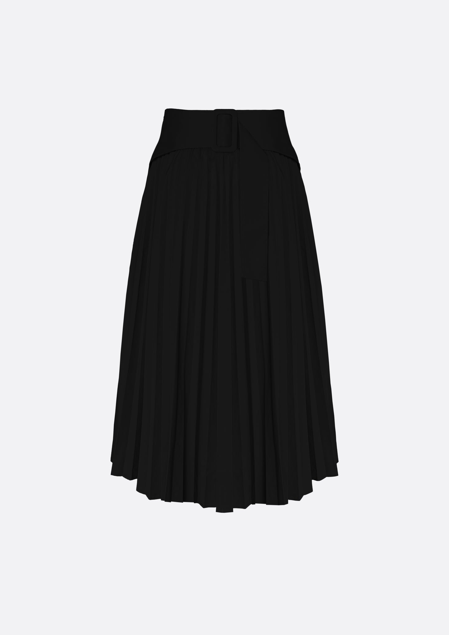 Back Belt Point A-line Skirt (BLACK) - ELCY ISLAND