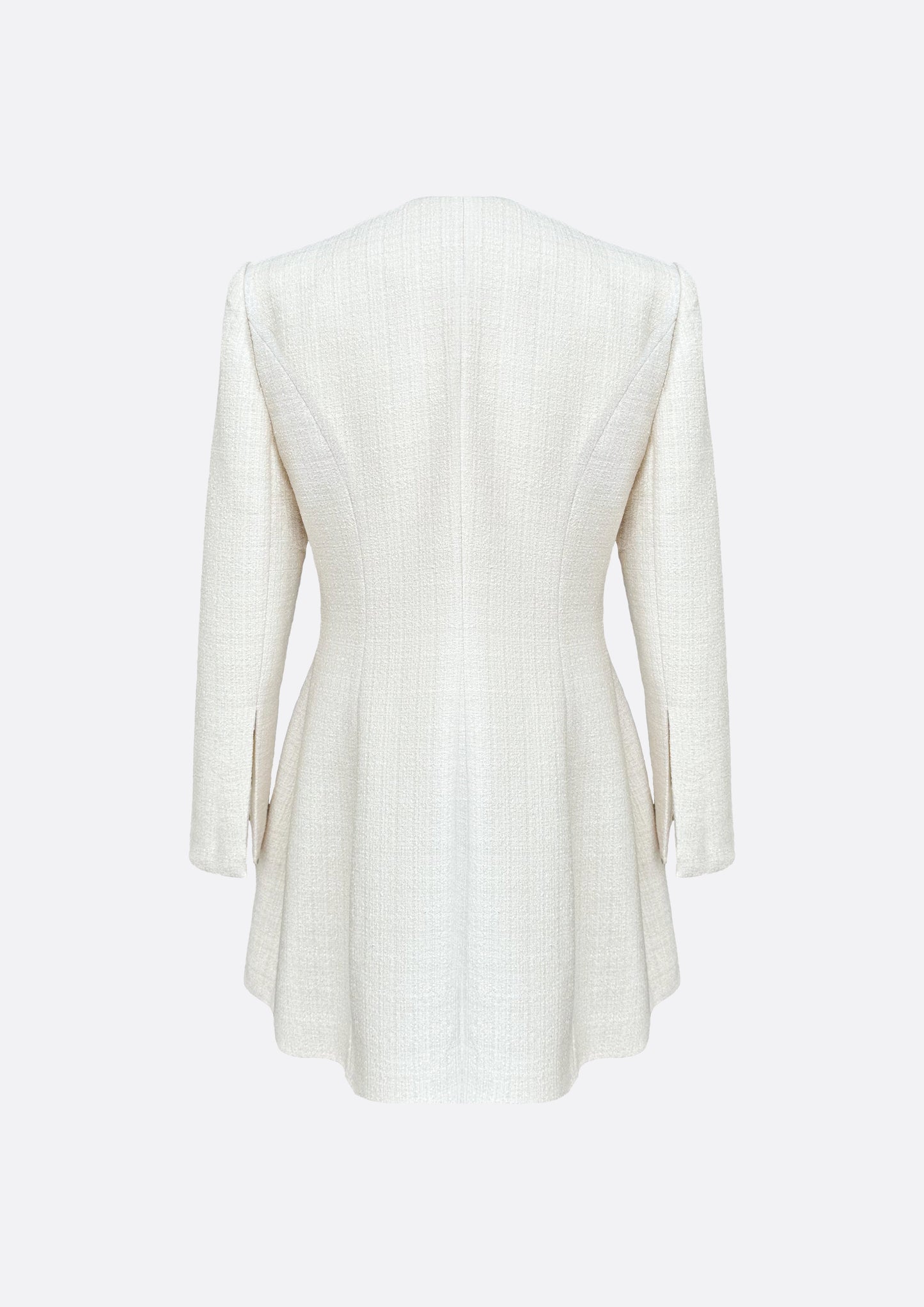 Hourglass Tailored Tweed Jacket (IVORY) - ELCY ISLAND