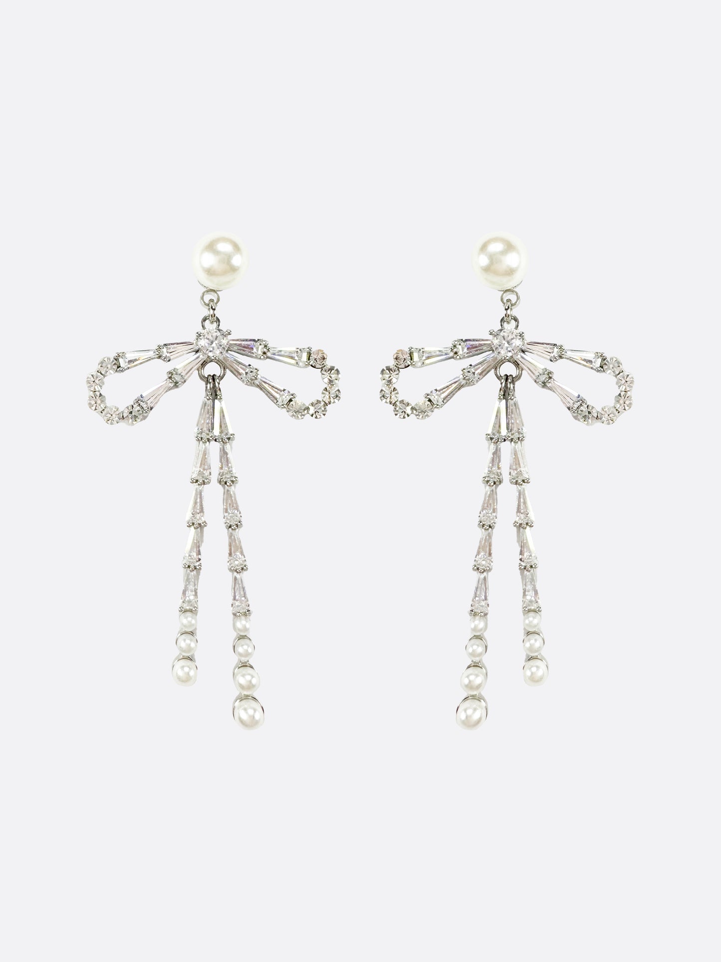 Ella Silver Ribbon Earrings - ELCY ISLAND
