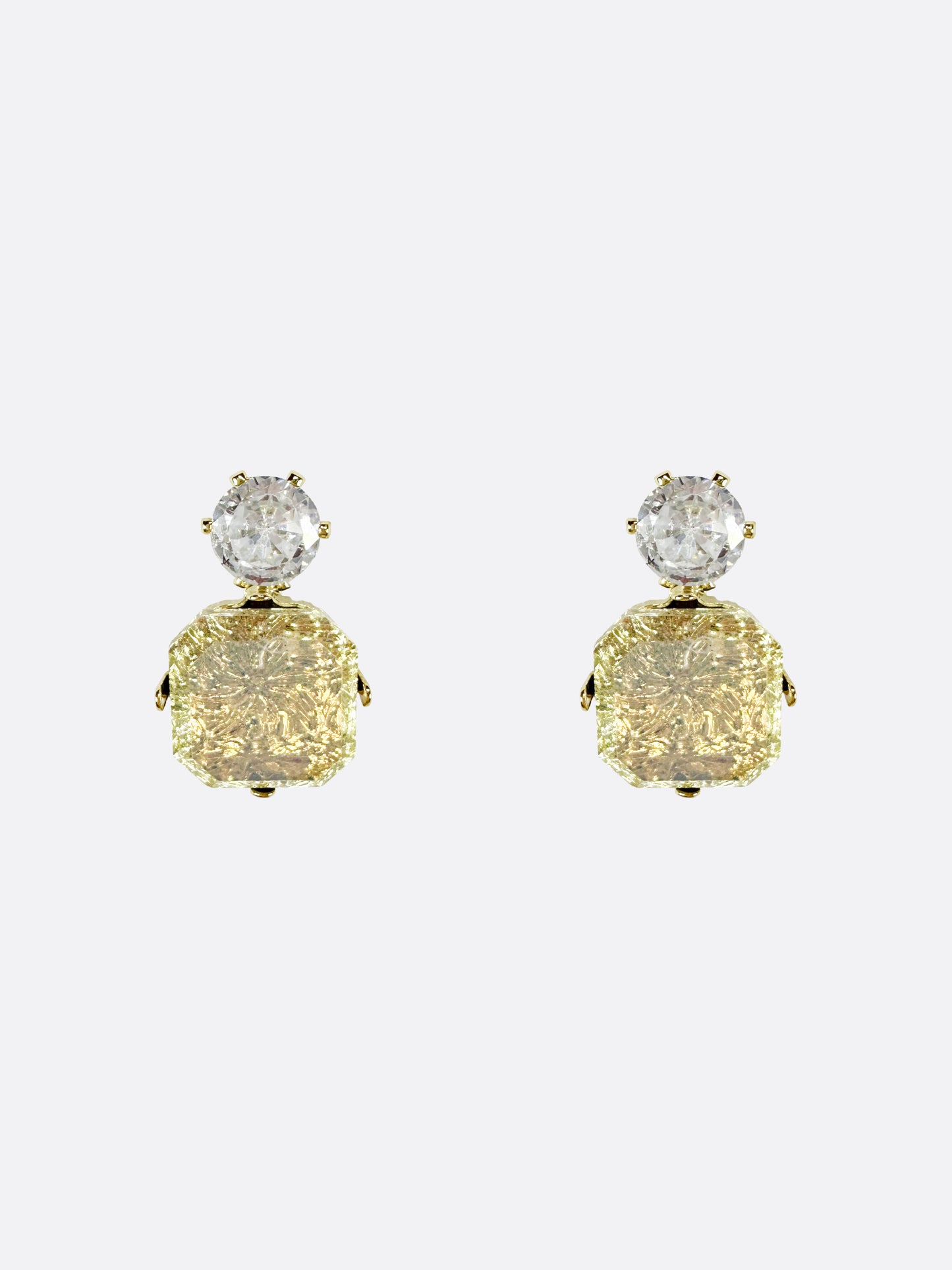 Yellow Aurora Crystal Earrings - ELCY ISLAND