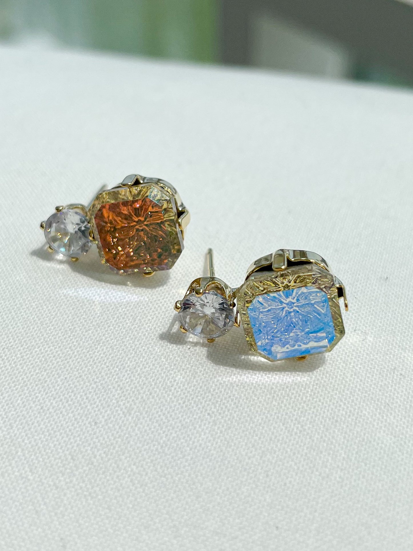 Yellow Aurora Crystal Earrings - ELCY ISLAND