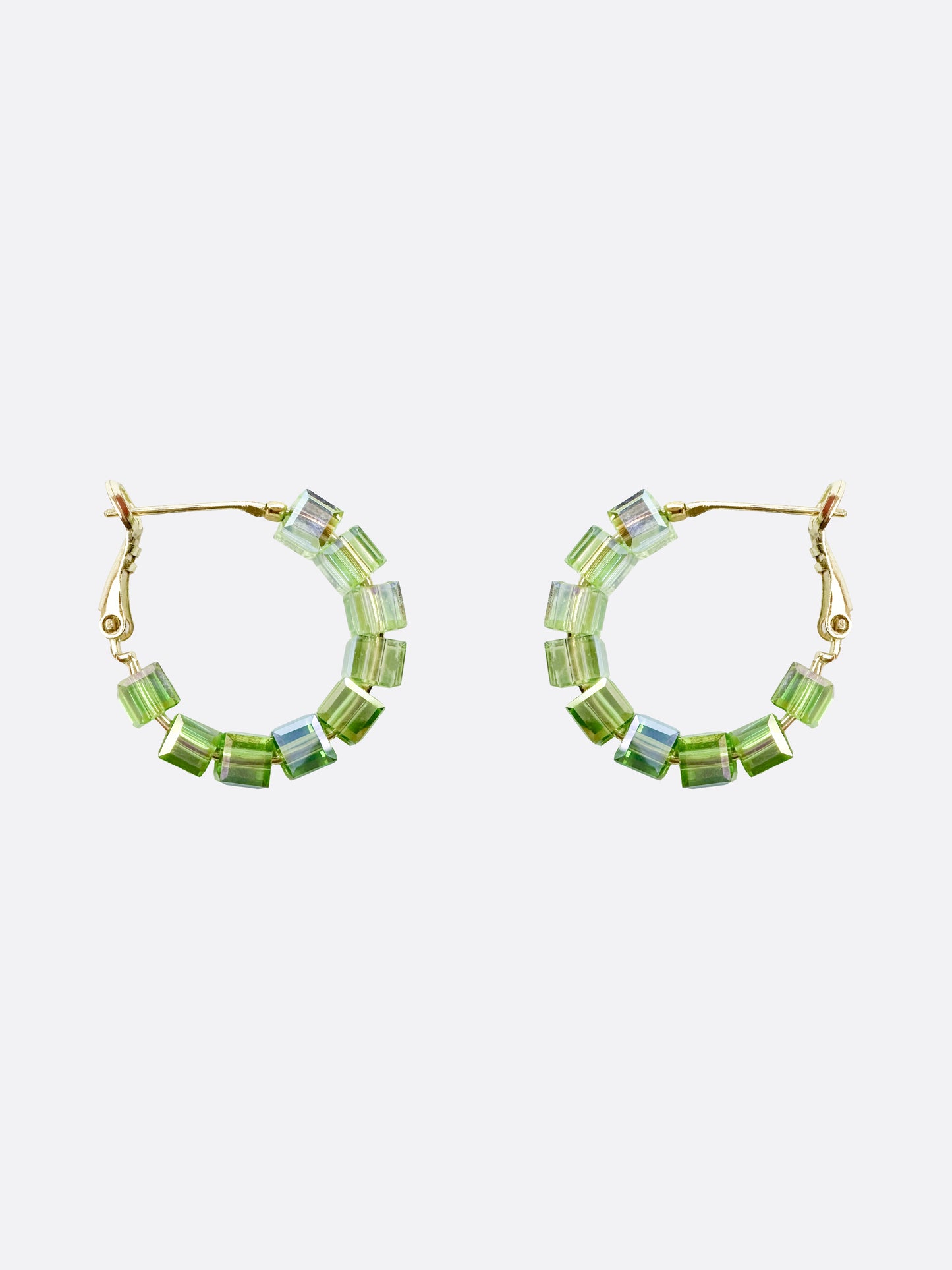 Cleo Green Gem Hoop Earrings - ELCY ISLAND