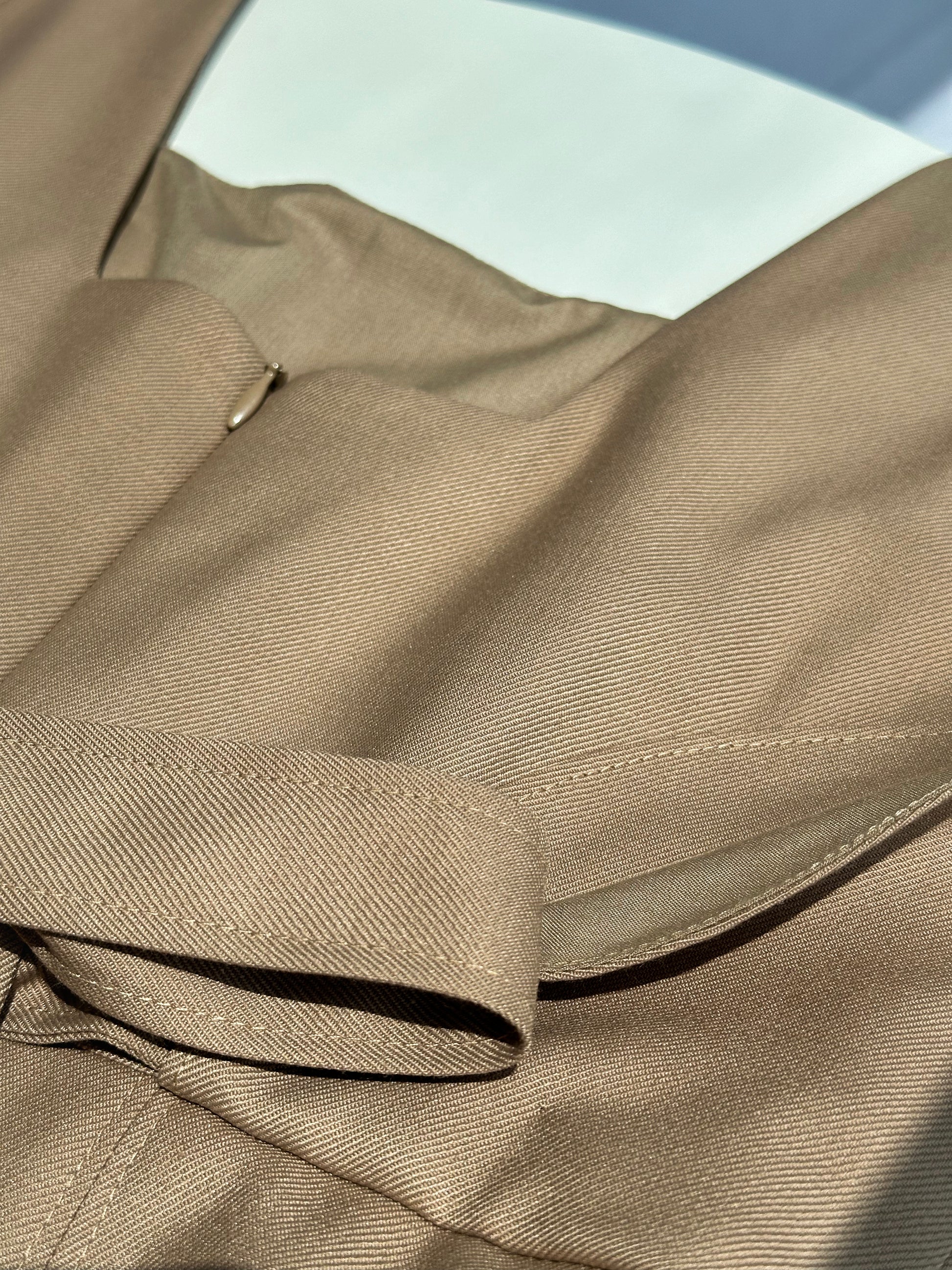 Odette Square Neck Wool Blended A-line Dress (BEIGE) - ELCY ISLAND