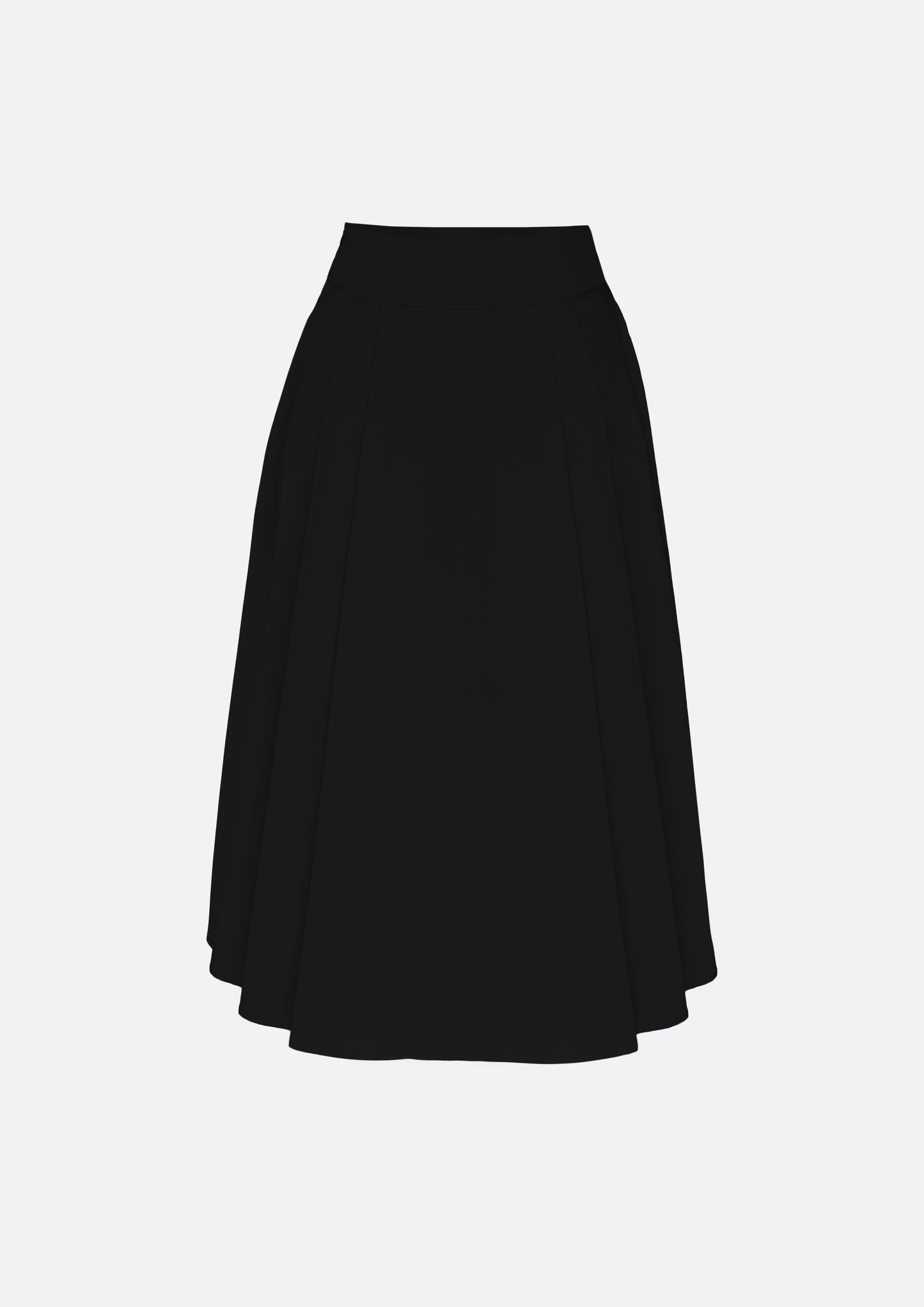 Back Belt Point A-line Skirt (BLACK) - ELCY ISLAND