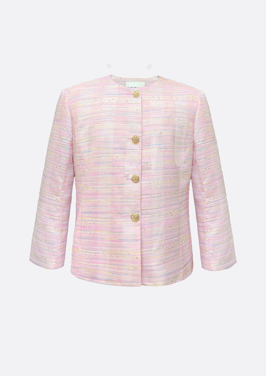 Cherry Blossom Tweed Jacket (PINK) - ELCY ISLAND