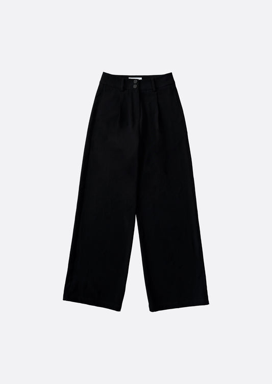 KAI Pintuck Wide Trousers (BLACK) - ELCY ISLAND