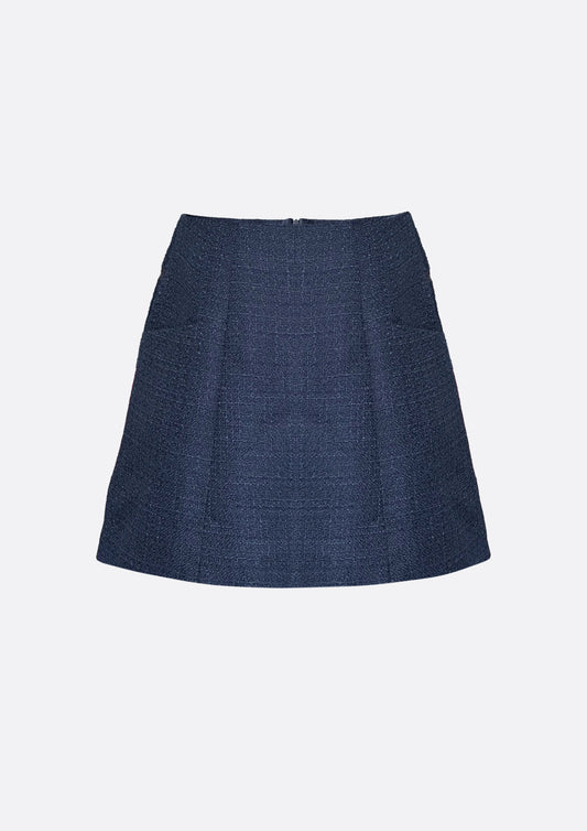 Grace Signature Tweed Mini Skirt (NAVY) - ELCY ISLAND