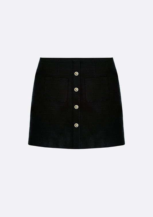 Starry Tweed Mini Skirt (BLACK) - ELCY ISLAND