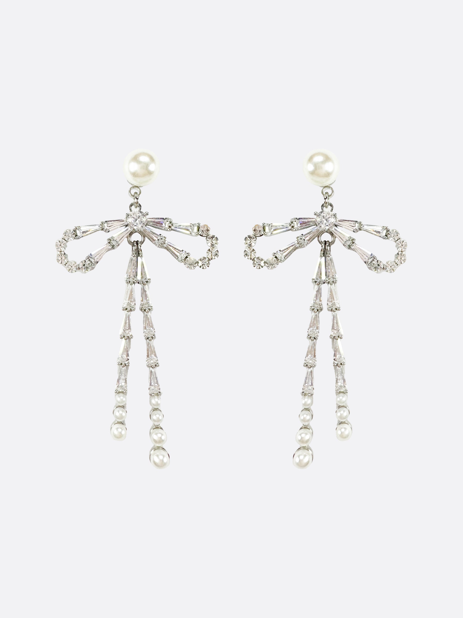 Ella Silver Ribbon Earrings - ELCY ISLAND