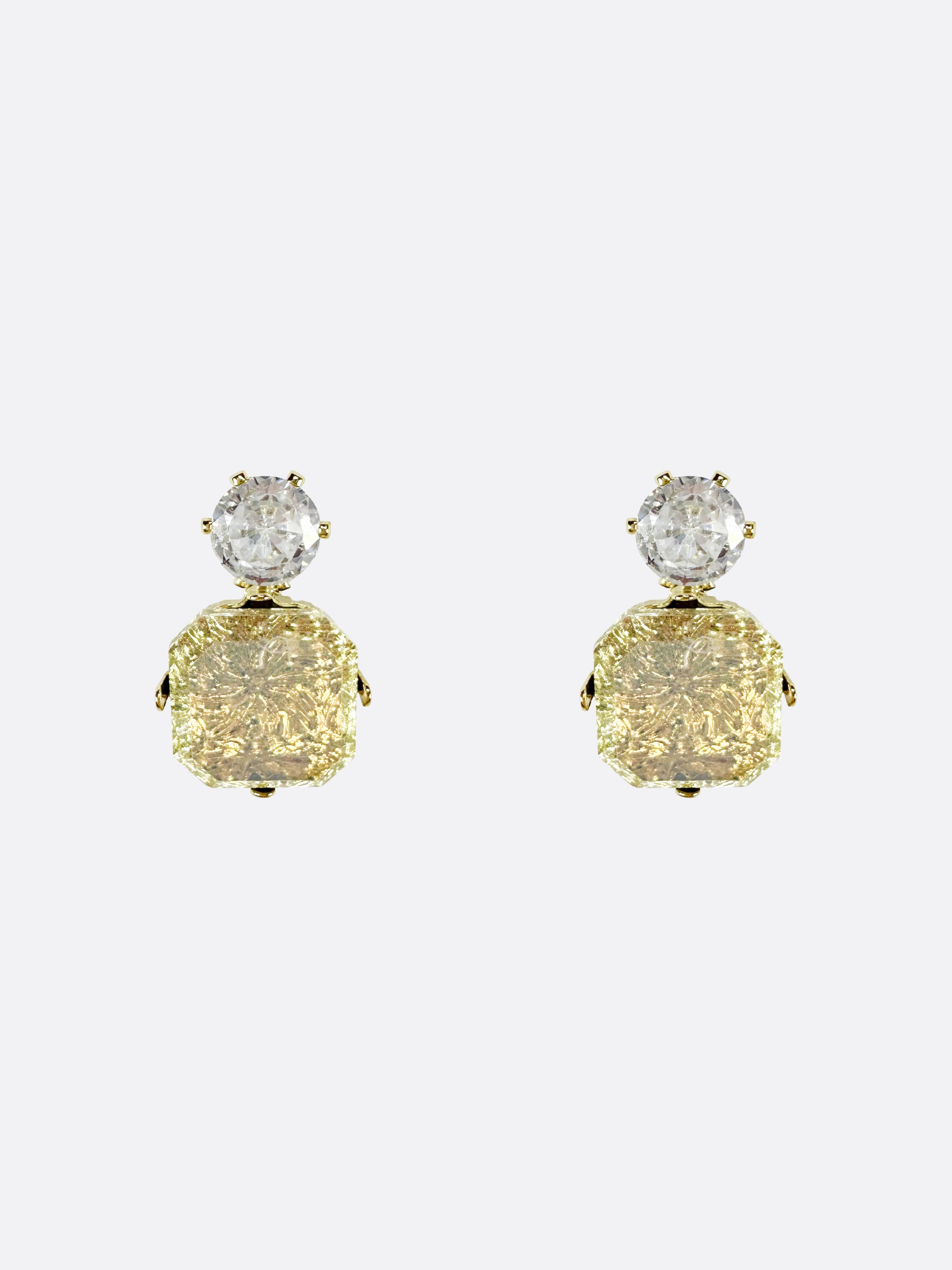Yellow Aurora Crystal Earrings - ELCY ISLAND