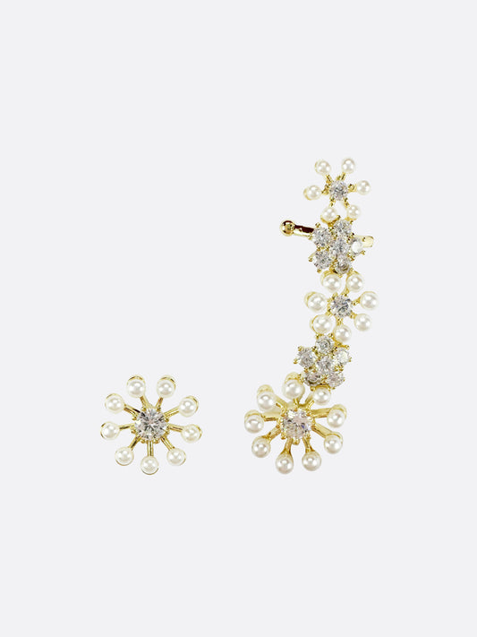Radiant Bloom Asymmetric Earrings - ELCY ISLAND
