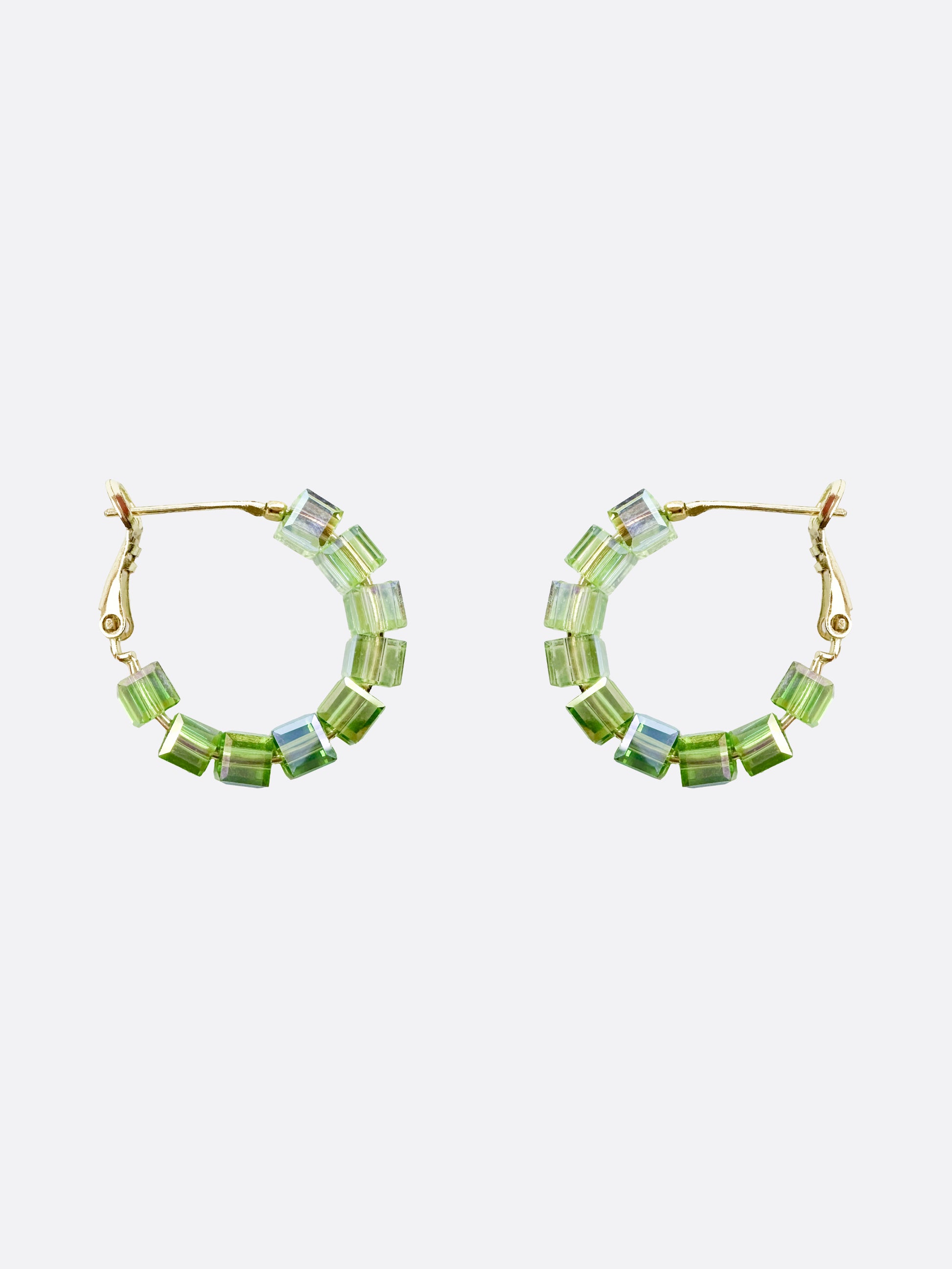 Cleo Green Gem Hoop Earrings - ELCY ISLAND